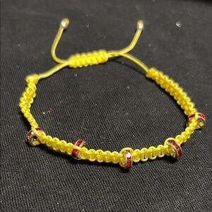 Yellow and Red Beaded Bracelet
